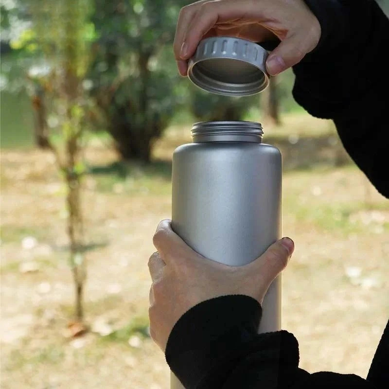 For for Silver Ant Pure Titanium Large Capacity Kettle Ultra Light Portable Outdoor Sports Single Layer Non Insulating Water