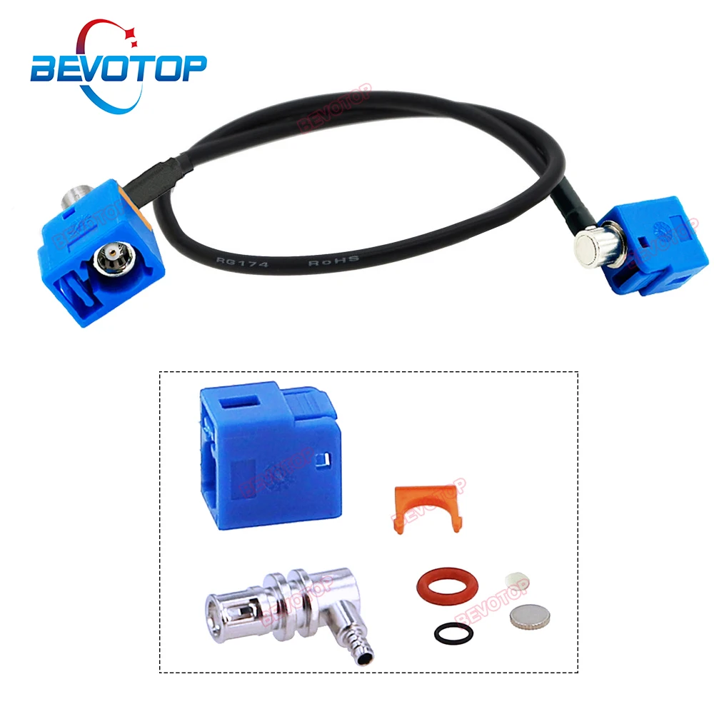 

BEVOTOP New Arrival Waterproof Fakra C Female R/A 90° to R/A 90° Right Angle Jack RG174 Cable RF Coaxial Wateproof Fakra Jumper