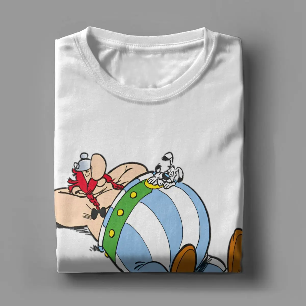 Asterixs And Obelixs Men T Shirts Vintage Tees Short Sleeve Crewneck T-Shirt Cotton Plus Size Tops