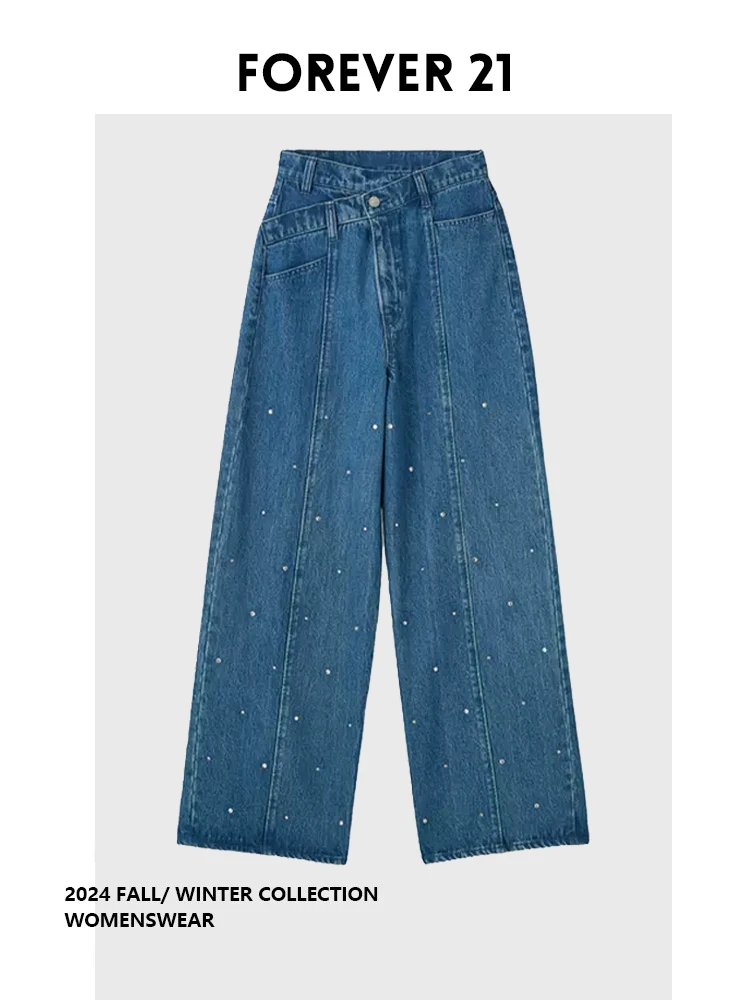 

Джинсы Forever 2 с высокой талией и широкими штанинами, женские универсальные повседневные прямые длинные брюки, новинка лета и весеннего сезона