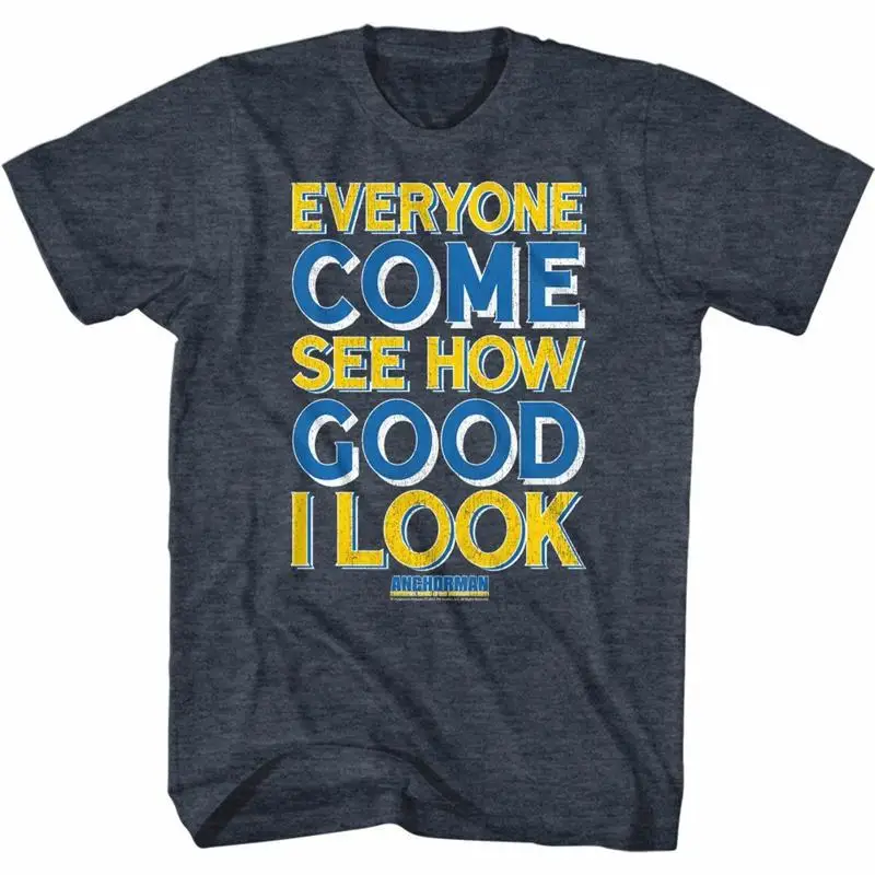 

Футболка Anchorman Good I Look Heather Темно-синяя