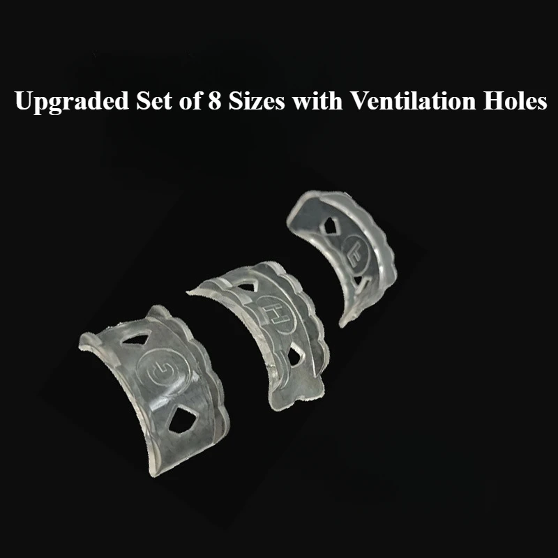 8 أدوات ضبط حجم الحلقة غير المرئية، واقي حلقي ناعم وغير قابل للانزلاق ومريح، وسادات حلقية قابلة للتعديل بأحجام مختلفة