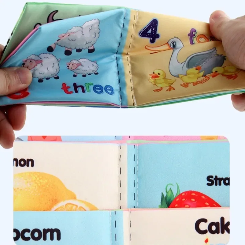 Cloth Book Toddler Soft Baby Books Rustle Sound Baby Quiet Books Infant Early Learning Educational Toys 0 -12 Months Tear-proof