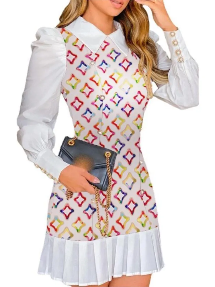 Mini vestidos femininos moda elegante fino ajuste manga longa escritório robe sexy lapela faculdade viajando festa de formatura banquete clube vestido