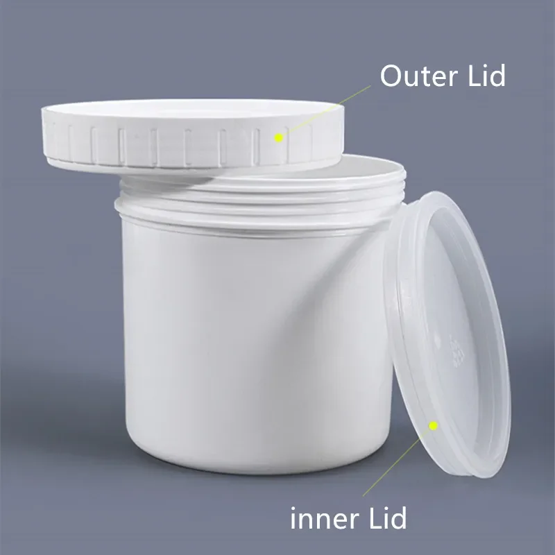 1L Round Plastic Jar Airtight Sealing Storage Container for Food Cream Liquid Food Grade Refillable Bottle 1Pcs