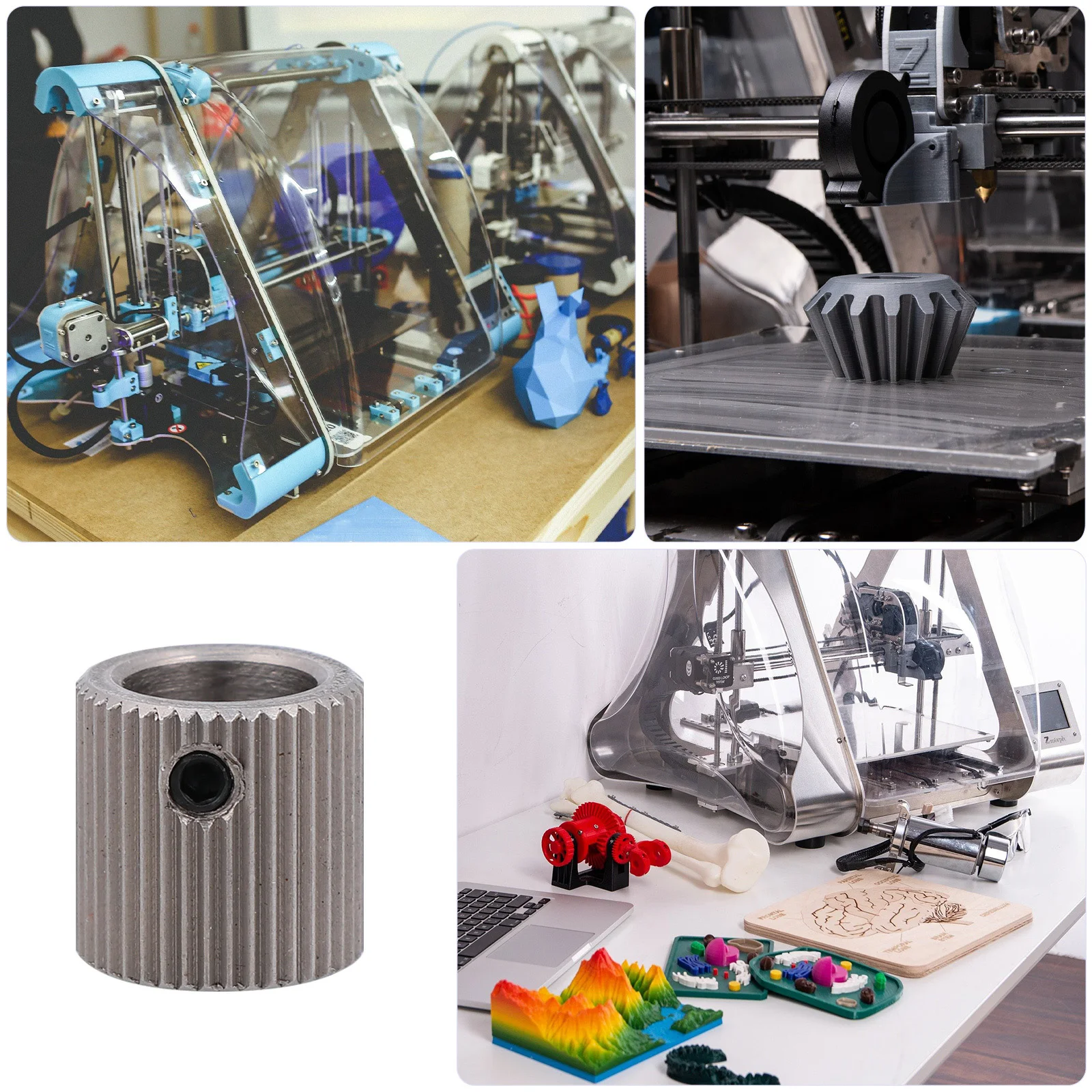 

4Pcs 40 Teeth Drive Gear 3D Printer Extrusion Wheel Durable Stainless Steel High Efficiency Extruder Wheel Feeding Gear