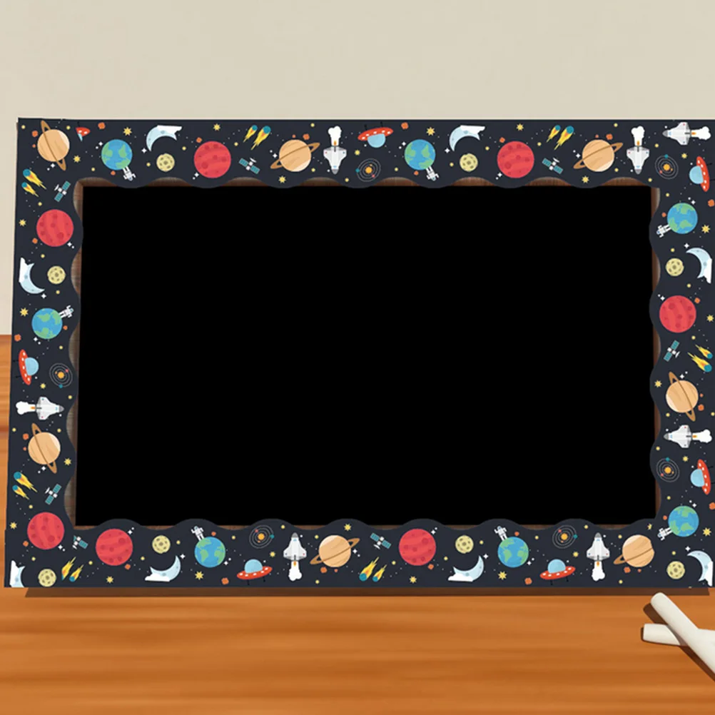2 Rolls Chalkboard Border Sticker Science Bulletin Borders Sector Space Decorations Stickers for Copper Plate Classroom Outer