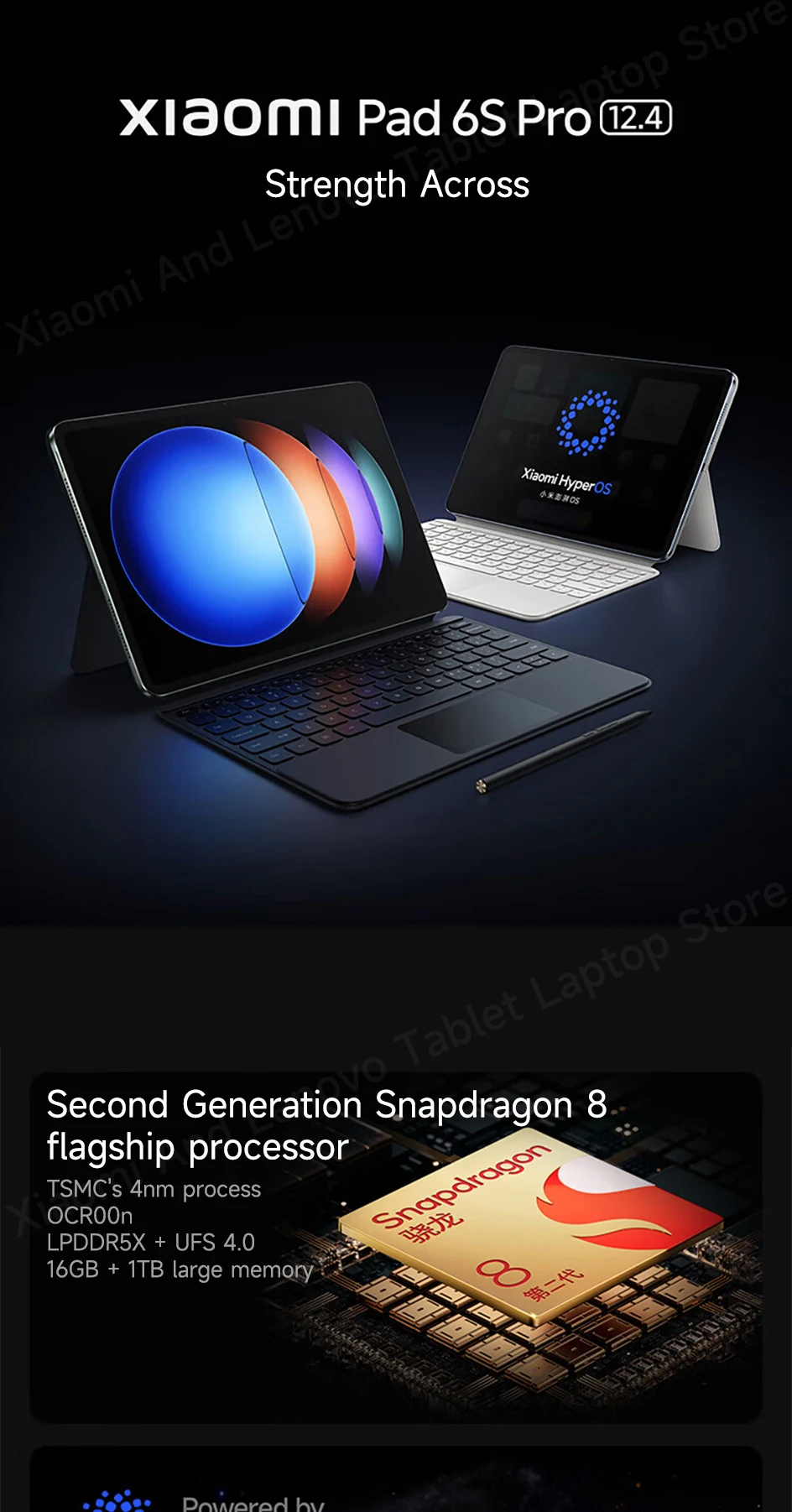 Xiaomi Tablet Xiaomi Pad 6S Pro 12.4 Snapdragon 8 Gen2 12.4" 3K 144Hz Display Hyper OS 10000mAh 120W Super Fast Charge Tablet PC