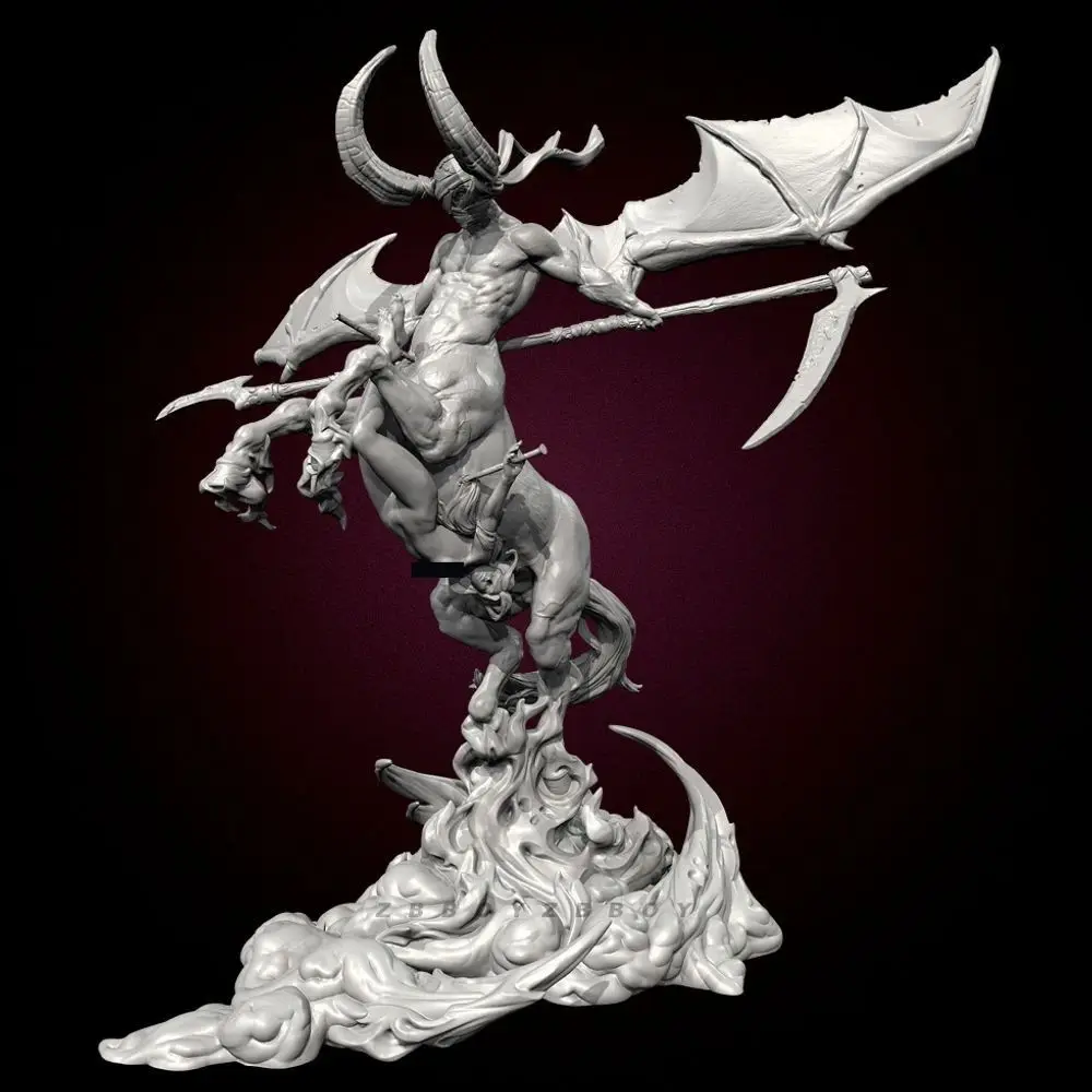 Height 65mm 85mm  105mm Fantasy Hell Demonic Slayer Resin Soldier White Model 3D Printed DIY Coloring Self-assembly Craft Gift