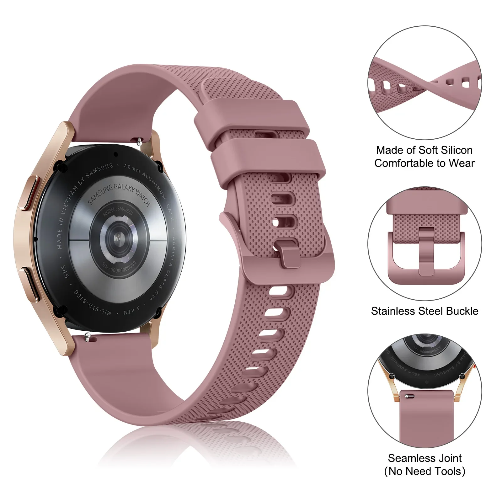 20mm 22mm Strap For Samsung Galaxy watch 7/6/5/4/6 Classic/5 pro/4/Active 2 Bracelet For Huawei watch GT 4-2-2e-3-3 pro Band