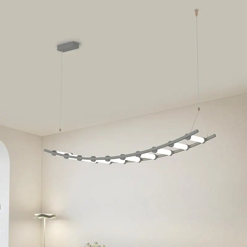 

Nordic modern minimalist long bar restaurant bar pendant light designer creative suspension bridge style study lighting fixtures