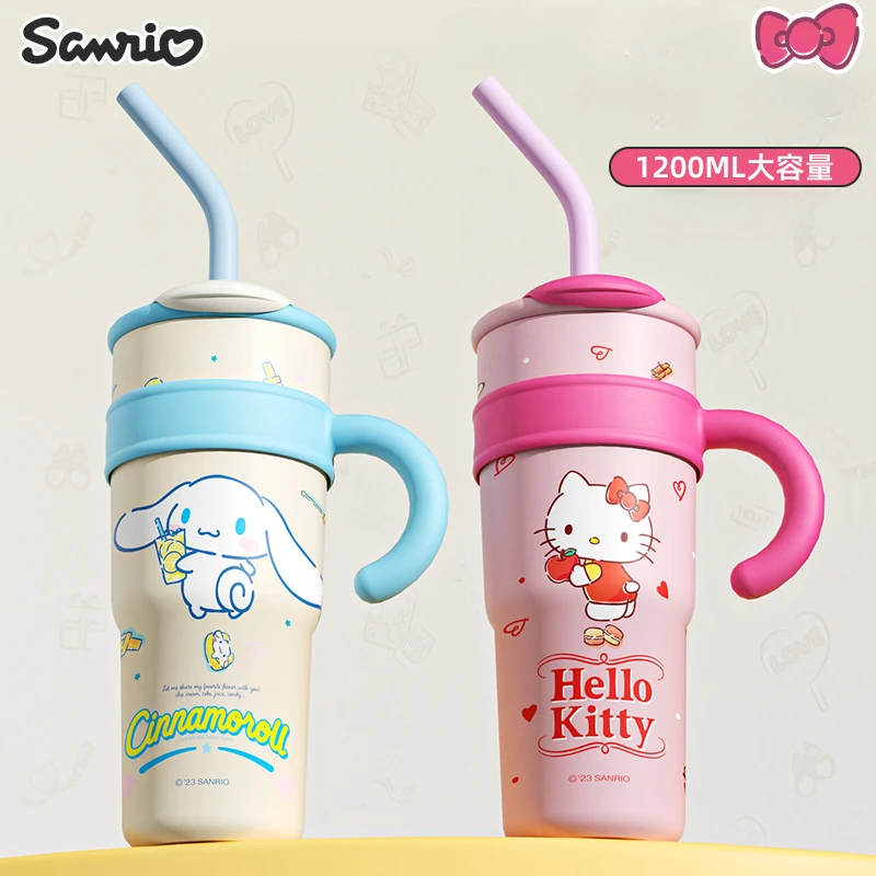 Sanrio Hello Kitty Pochacco Thermos Bottle Cinnamoroll Sippy Water Cup Vacuum Flask Stainless Steel High Capacity Insulated Mug