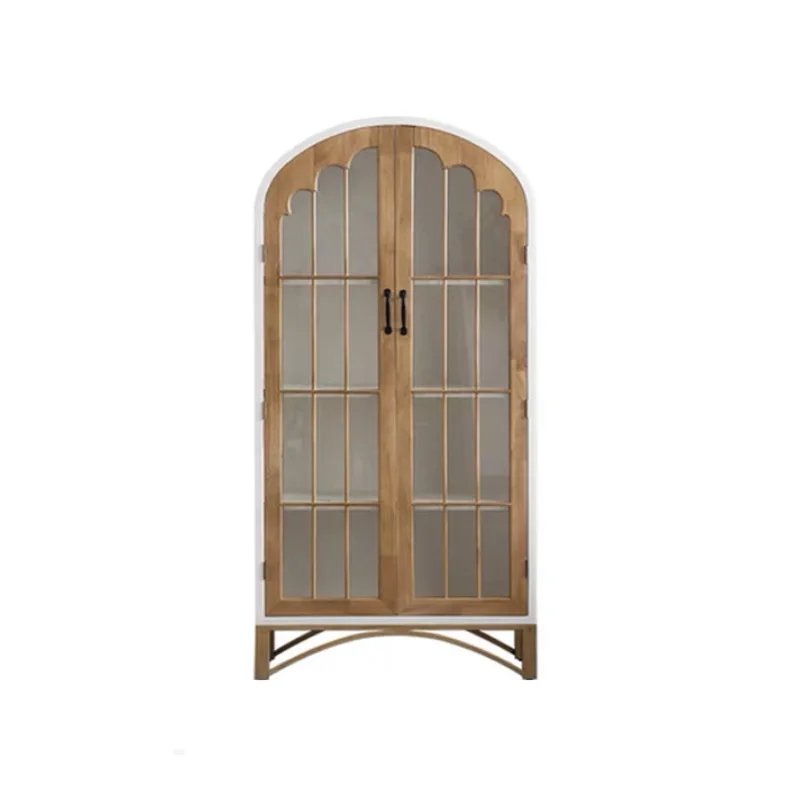 

Arched wine cabinet, wabi-**** wind, log entry, dining side cabinet, shelf, living room vertical cabinet, decorative