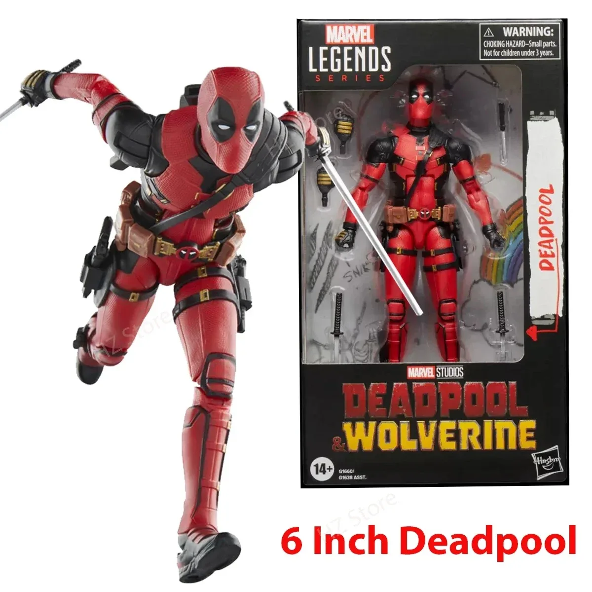 Hasbro Marvel Legends Series Deadpool, Deadpool & Wolverine Collectible 6 Inch Action Figure for Adults Ages 14 and Up G1660