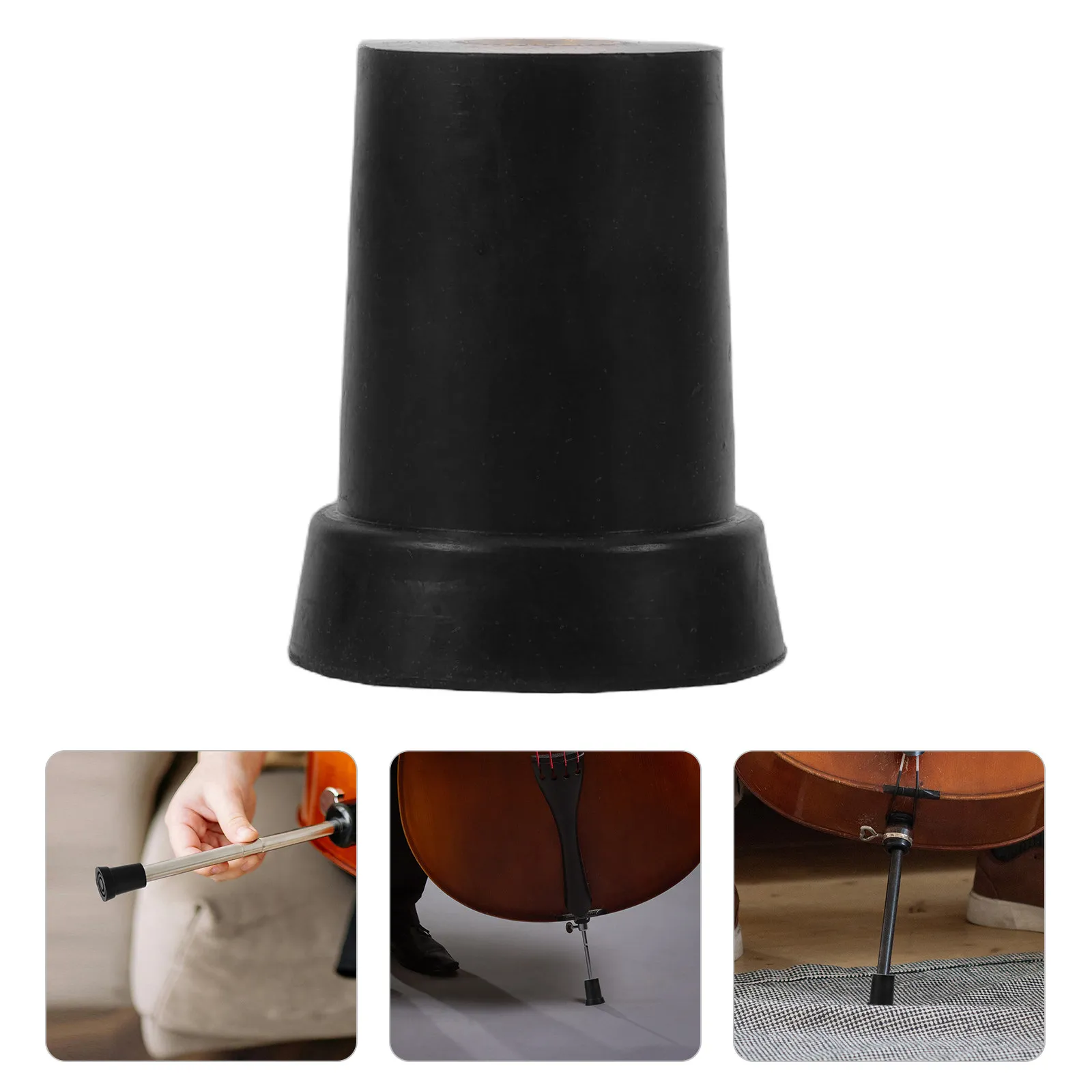 Double Bass Endpin Rubber Tips Black 10Mm Stable Anti Slip Shock Absorption Protectors for Musicians Practice Performance