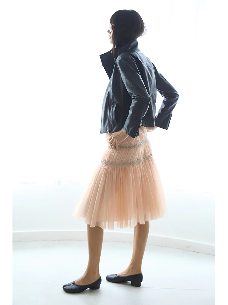 Ultra macio e confortável retro sle biker jaet cintura cinched oulder ajuste textura do plutônio proteína couro feminino casaco faion