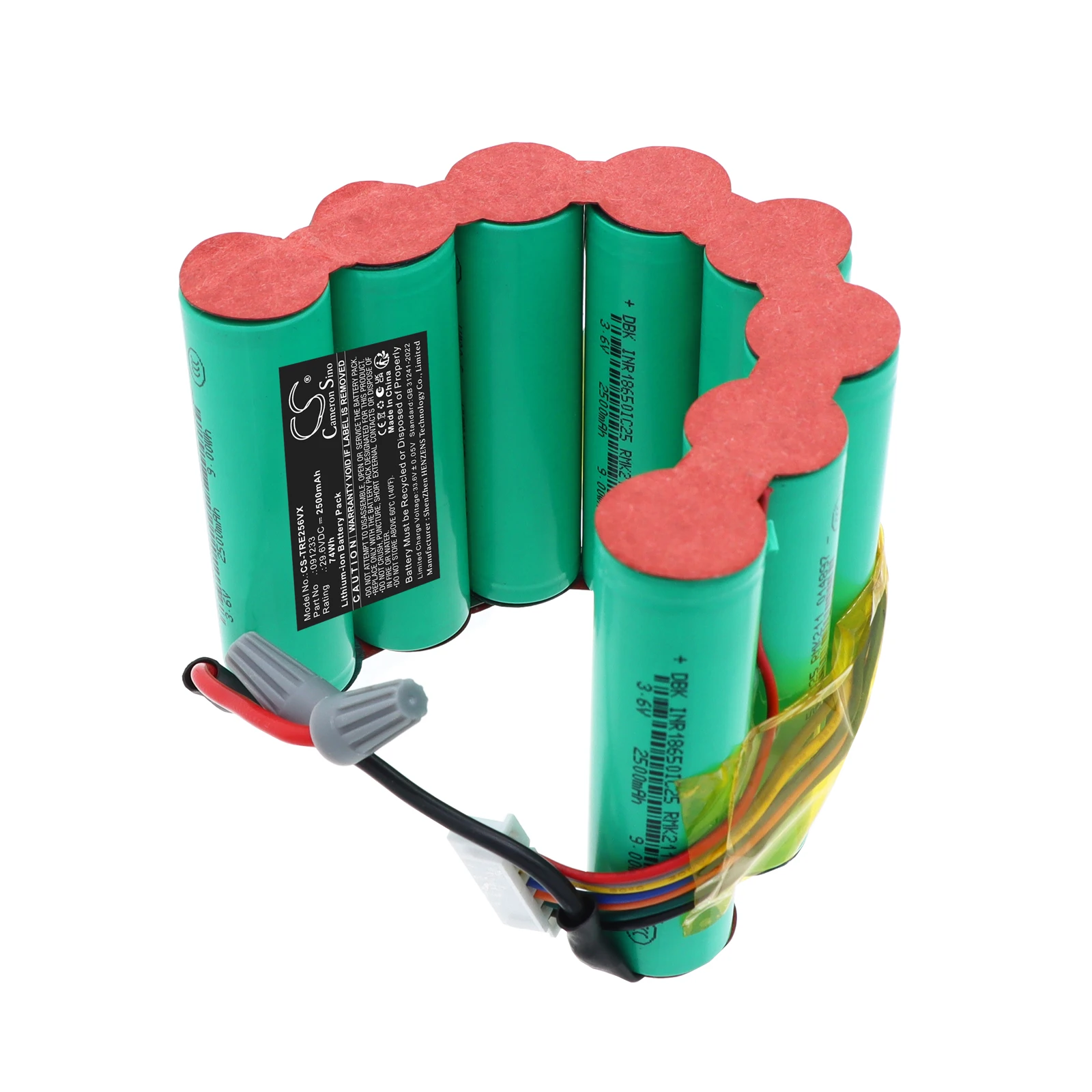 Replacement 29.6V 2500mAh Vacuum Battery 091233 091233000 for Taurus Unlimited 29 Esential 25.6