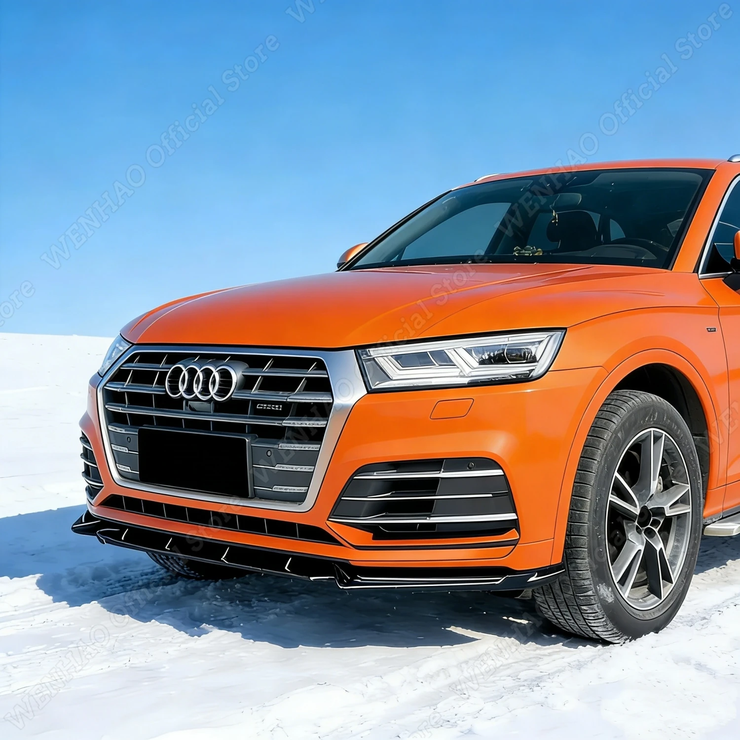 

3Pcs Car Front Bumper Lip Splitter For AUDI Q5 FY S-line SQ5 2.0TFSI 3.0TFSI 2018-2020 Pre-Facelift Tuning Gloss Black Bodykits