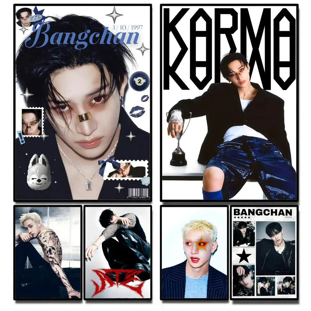 Singer Bangchan Poster High-definition  stickers, suitable for bedroom, living room, home decoration