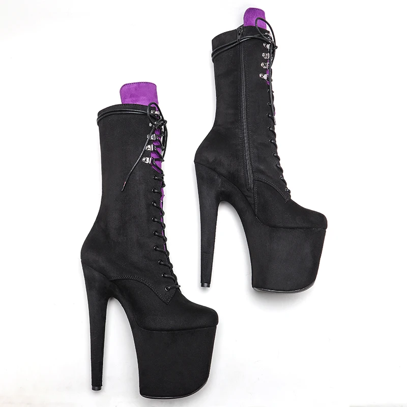 Leecabe  20CM/8inch Newest Suede Upper  Pole dancing shoes High Heel platform heels Pole Dancing boot