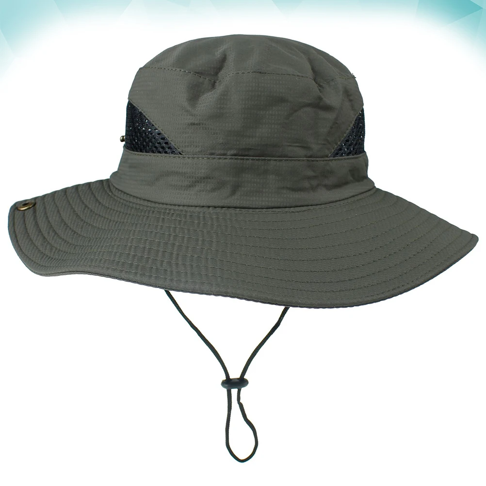 

Sun Protection Wide Brim Bucket for Women Green Outdoor Fishing Material Durability Simple Bucket Hat Large Size Long Use