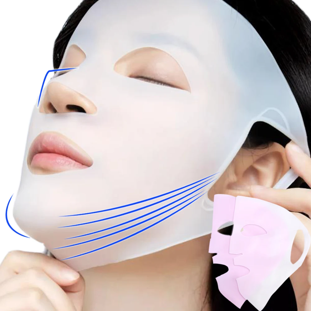 3D Silicone Mask Cover Reusable Women Skin Care Tool Hanging Ear Face Mask Gel Lifting Anti Wrinkle Moisturizing Makeup Tools