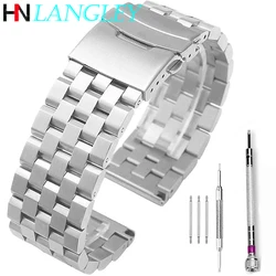 26mm 24mm 22mm 20mm 18mm Metal Watch Band Premium Solid Stainless Steel Watch Bracelet Straps Men Women Black/Silver WristBand