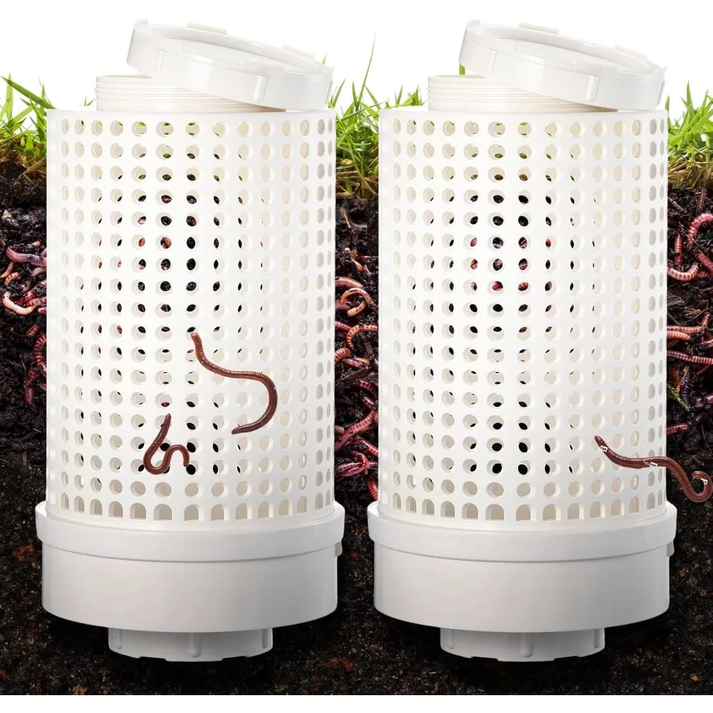 

2 Pcs Inground Worm Composter Outdoor Farm Compost Bin Reducing Food Waste Composting Systems Sustainable Worm Composter