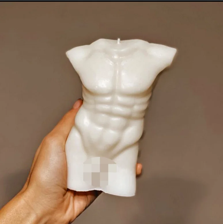 Male body art candle figure home decoration bedroom sleep aid fragrance candles for interior niche senior boys birthday gifts