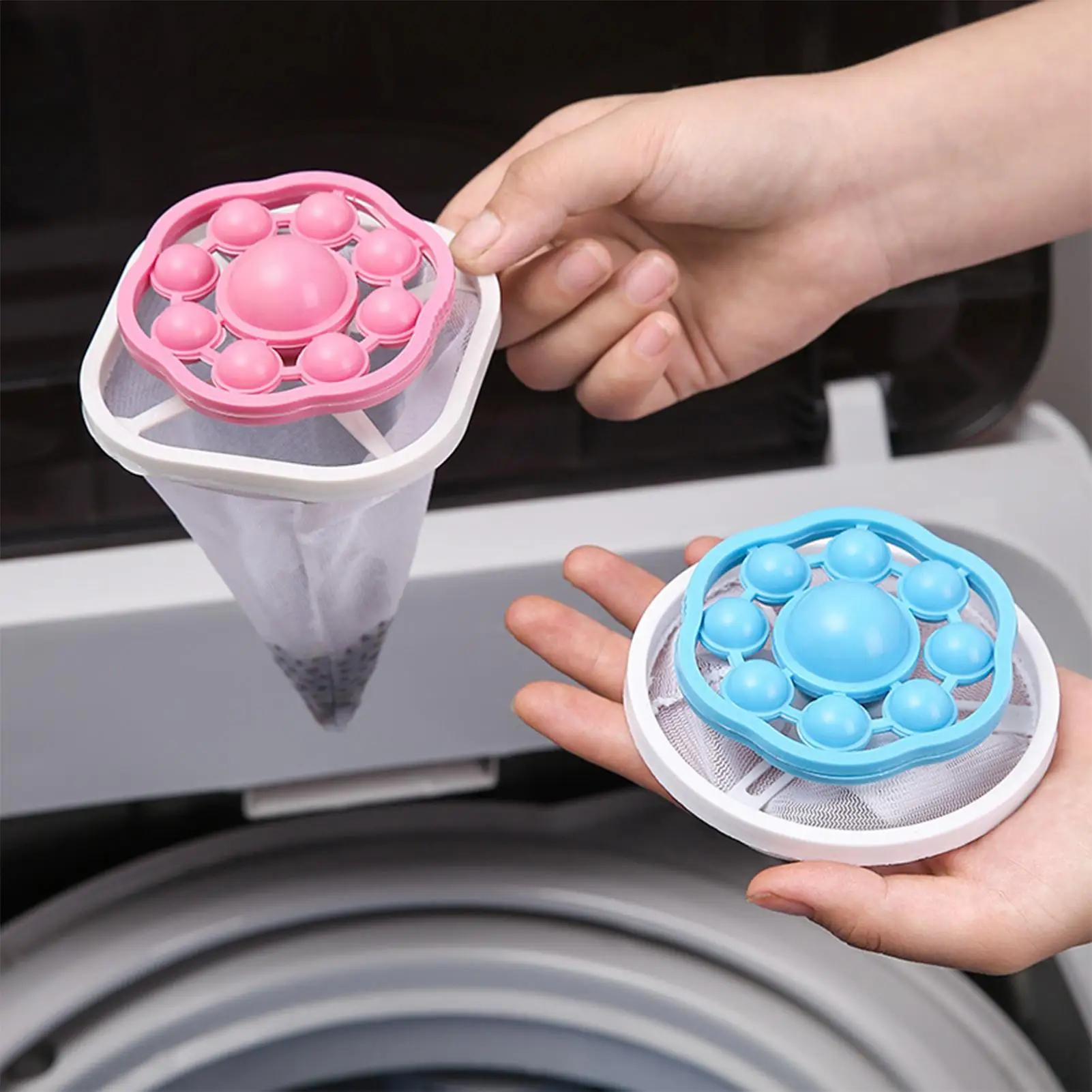 1/3pcs Hair Catcher Washer Machine Filter Bag Washer Lint Remover Removing For Laundry Lint Catcher Filter Bag For Washing