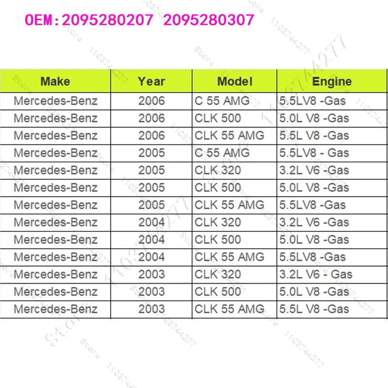 For 2003-2006 Mercedes-Benz CLK320, CLK500, CLK 55AMG, C55 AMG (W209) Air Intake Duct Hose Pipe 2095280207 2095280307