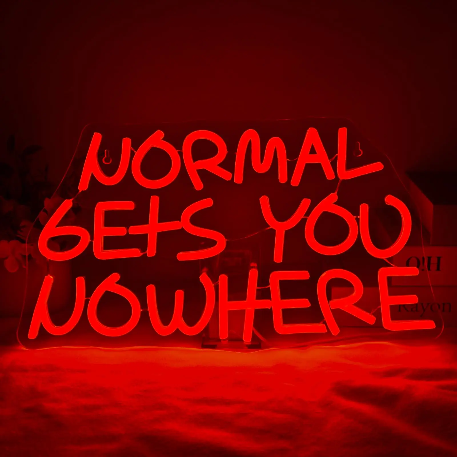 

Normal Gets You Nowhere USB Powered LED Dimmable Neon Light for Home Party Office Bedroom Man Cave Game Room Work Place Gifts