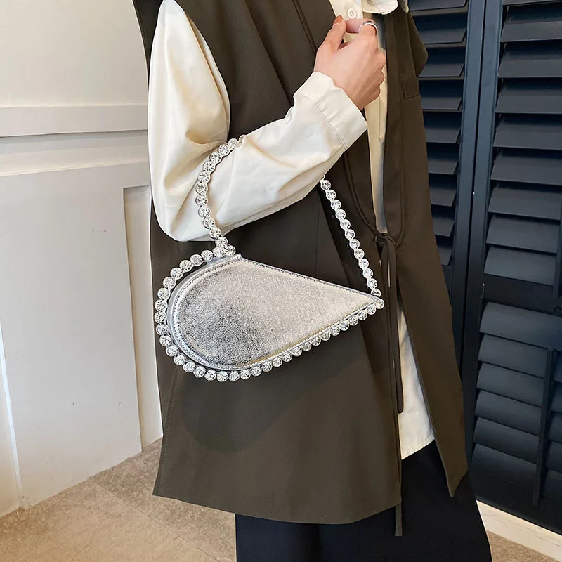 2023 pochette da sera con diamanti da donna Designer Chic borsa con manico in acrilico con strass per portafogli di lusso per feste di matrimonio