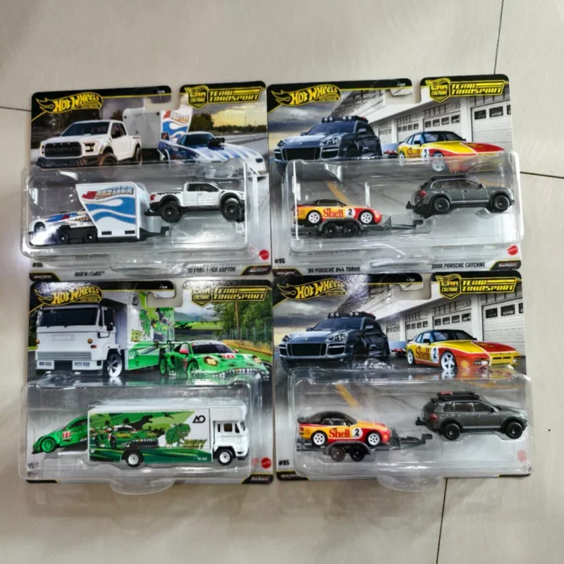 Hot Wheel Team Transport Porsche 911GT3 Green Dinosaur Ford F150 - R08N 2026 1:64 Diecast Alloy Collectible Car Model Fans Gift