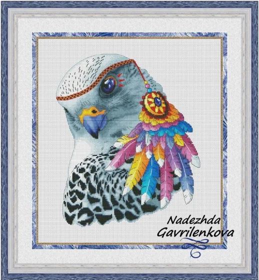 

GG Gold Collection Counted Cross Stitch Kit Cross stitch RS cotton with cross stitch no print Indian Falcon