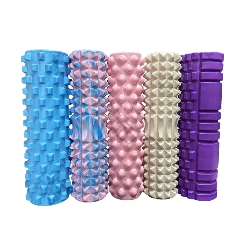 YTYIN Solid Yoga Massage Column Fitness Muscle Relaxer Equipment Foam Shaft Crescent Mace Roller