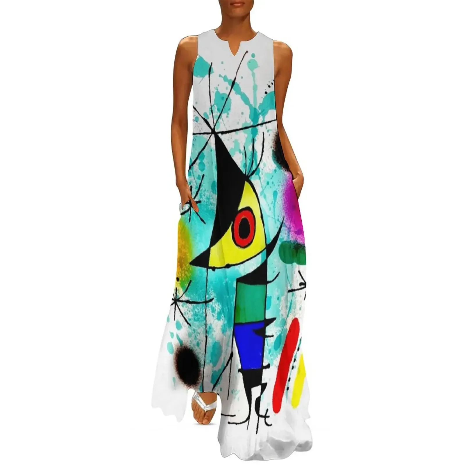 

Joan Miró Abstract Surrealism - 'The Singing Fish' Long Dress Clothing female birthday dress for women luxury 2025 dress