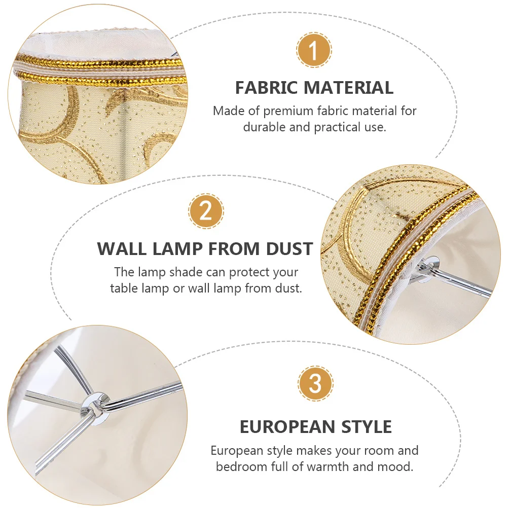 

2 Pcs Chandelier Table Lamps Fabric Cover Pendant Shade Home Cloth Gooseneck Golden Office