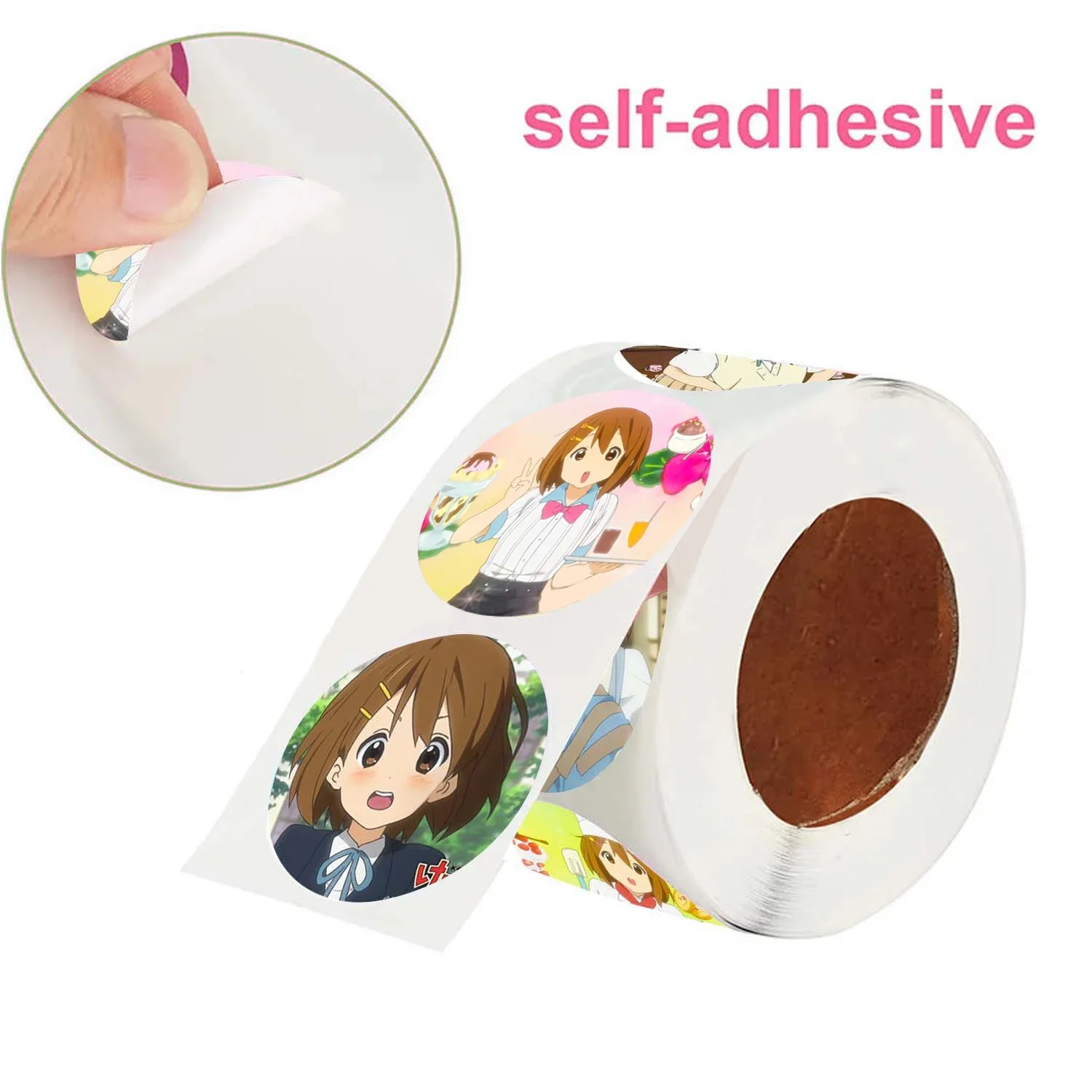 500PCS/Roll Hirasawa Yui Akiyama Mio Tainaka Ritsu Popular 2D Anime Peripheral Roll Stickers Cute Decorative Sealing Stickers