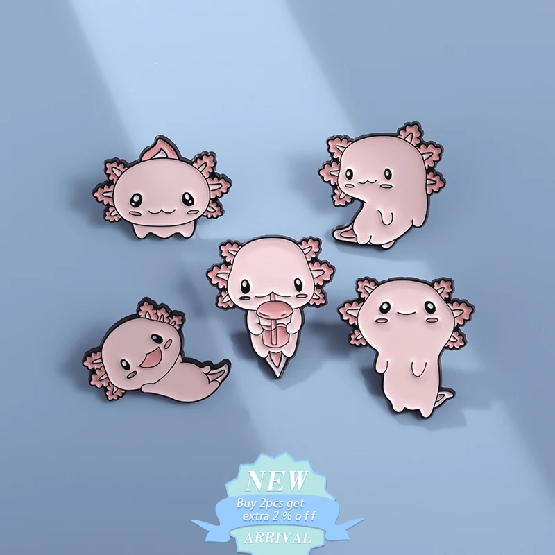 Lovely Pogona Vitticeps Enamel Pin Amphibians Animal Brooches Lapel Backpack Badge Pink Kawaii Jewelry Gift For Kids Friends