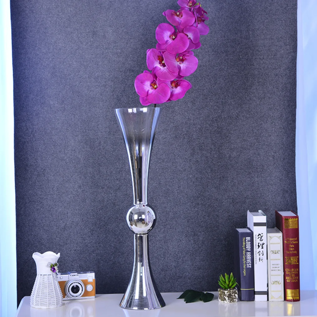 24pcs) Modern electroplated glass gold and silver vase ornament template room living room flower arranging device light luxury s