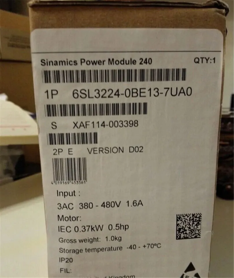 

Brand New 6SL3224-0BE13-7UA0 6SL3224-0BE21-1UA0 6SL3 224-0BE13-7UA0 6SL3 224-0BE21-1UA0 Warrently One-year
