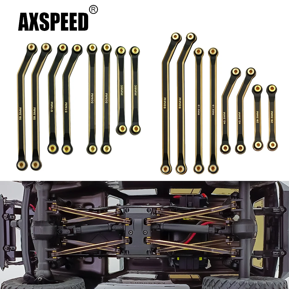 AXSPEED Mosiężny zestaw drążków łączących o wysokim prześwicie do Axial SCX24 Deadbolt JEEP Gladiator Wrangler Bronco Chevrolet 1/24 RC Crawler Car