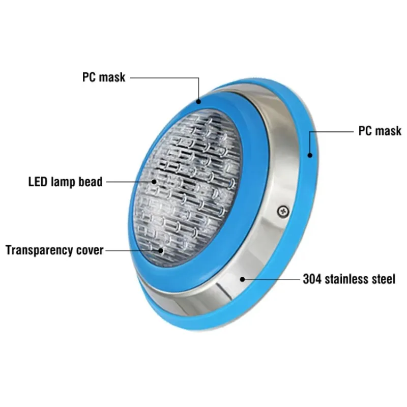 PLP-001 304 Stainless Steel IP68 12v Multicolor Light Emitting Diode Swimming Pool Underwater Light