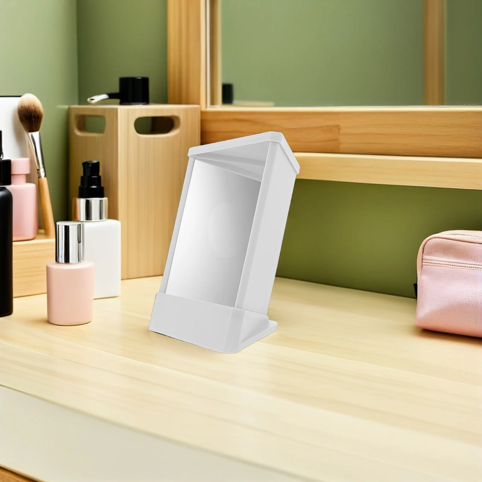 

Non-Reversing Mirror Reflection Precision Glass Makeup Vanity Tabletop Travel Desktop Standing Beauty Salon Counter