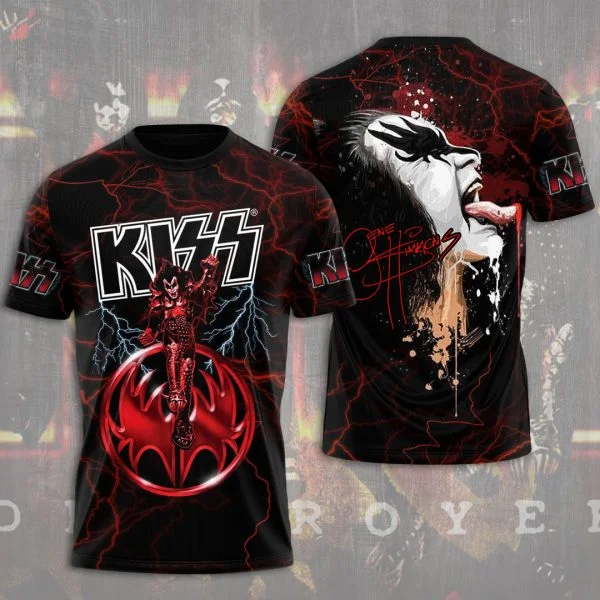 Hot Rock Band Kiss T-shirts 3D Printing T Shirt Summer Men's Women's Funny Short sleeve O-neck Tee Shirt Street Kids Tshirt