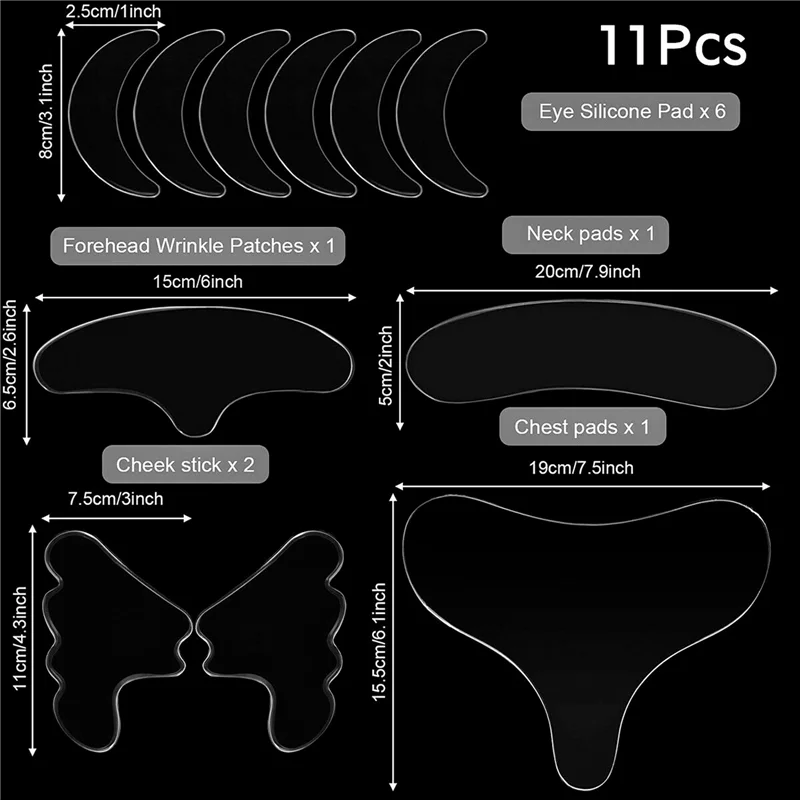 UNCL, 33 Uds., pegatina reutilizable de silicona para eliminar arrugas, cara, frente, cuello, pegatina para ojos, almohadilla antienvejecimiento, parche para el cuidado del levantamiento de la piel