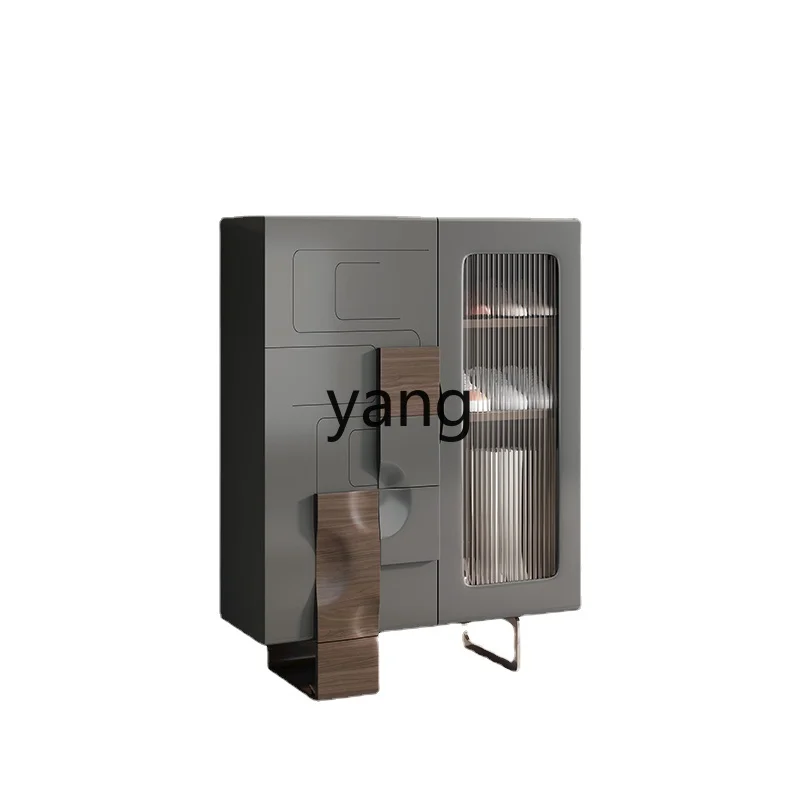 Yjq Light Luxury Home Shoe Cabinet Large Capacity Solid Wood Storage Cabinet Modern Living Room Entrance Household