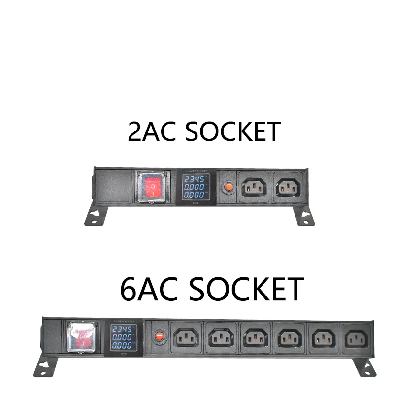 PDU power strip network cabinet rack C14 port desktop C13  socket 1-9AC double break switch with ammeter overload protection