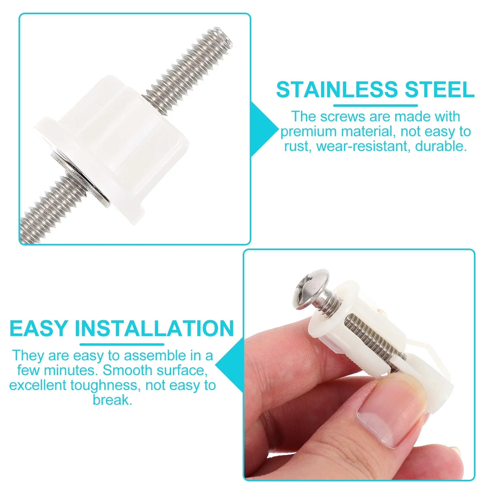 

Toilet Seat Replacement Bolt 1Set High Stability Good Toughness Hard to Break Easy to Install Toilet Lid Bolts